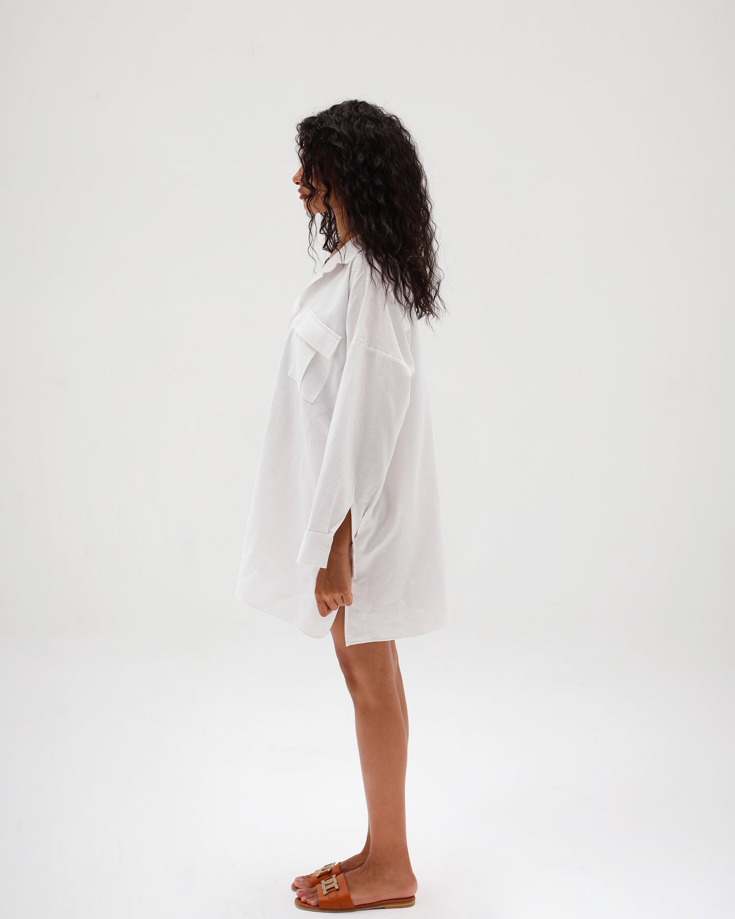 White Linen Shirt Dress