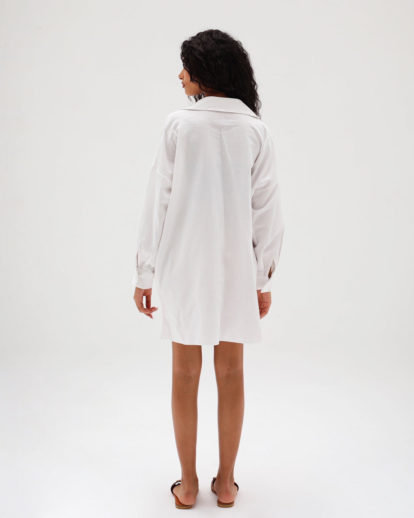 White Linen Shirt Dress