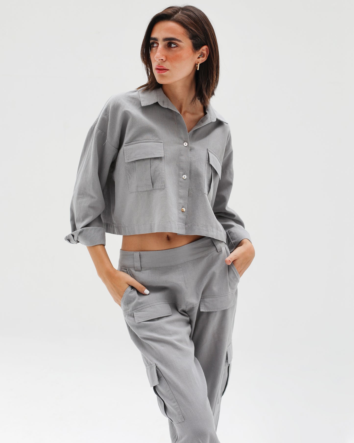 Grey Linen Shirt