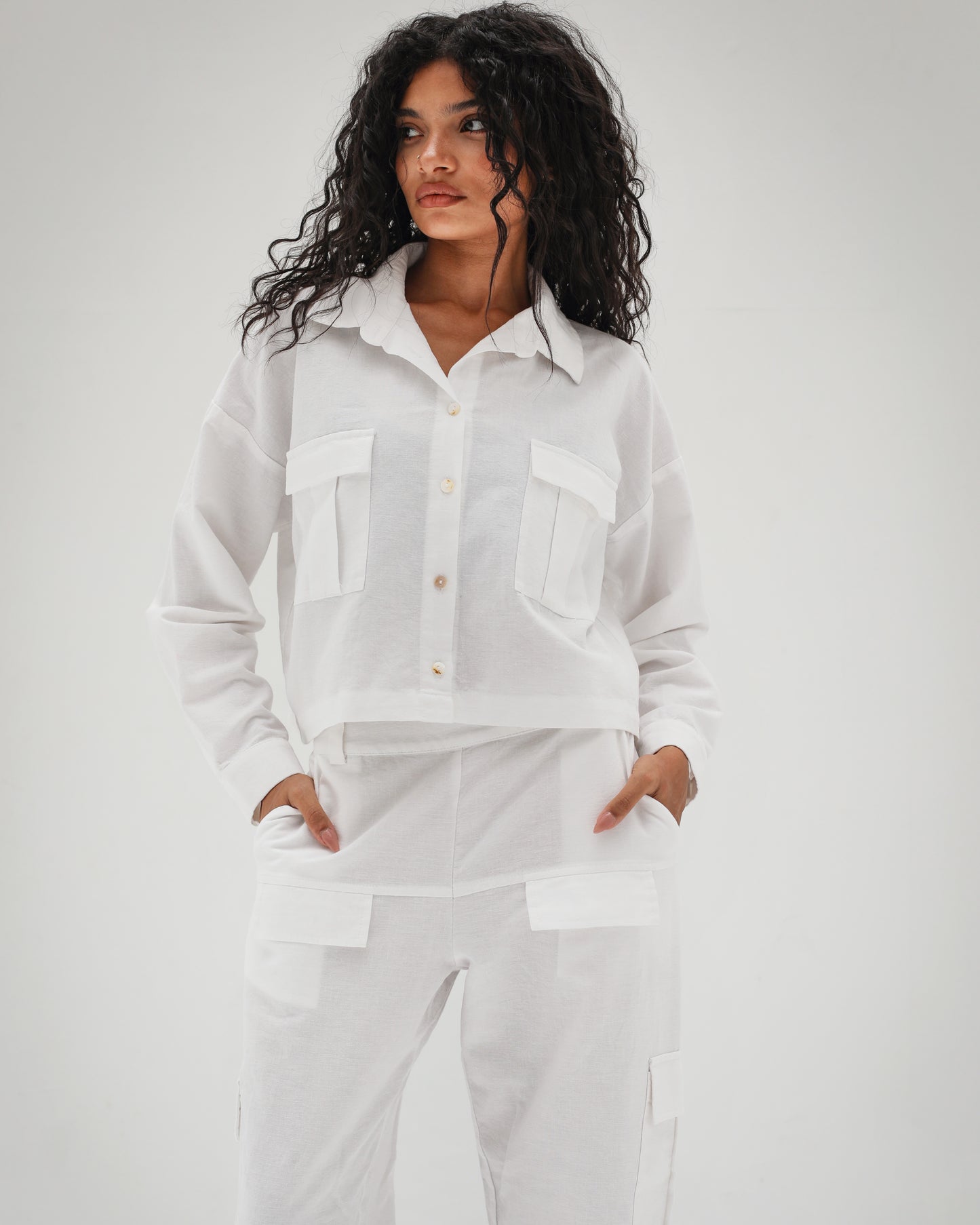 White Linen Set