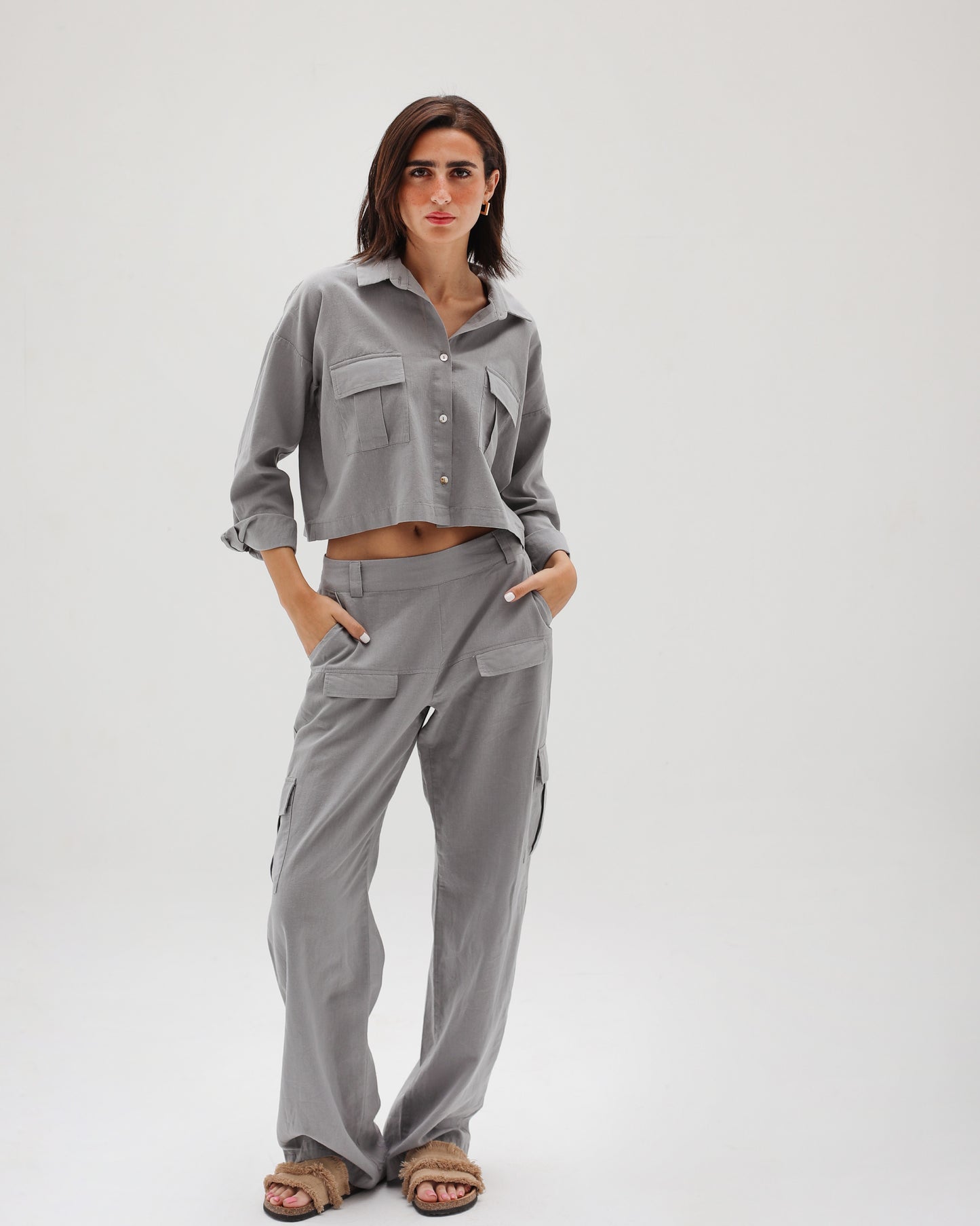 Grey Linen Pants