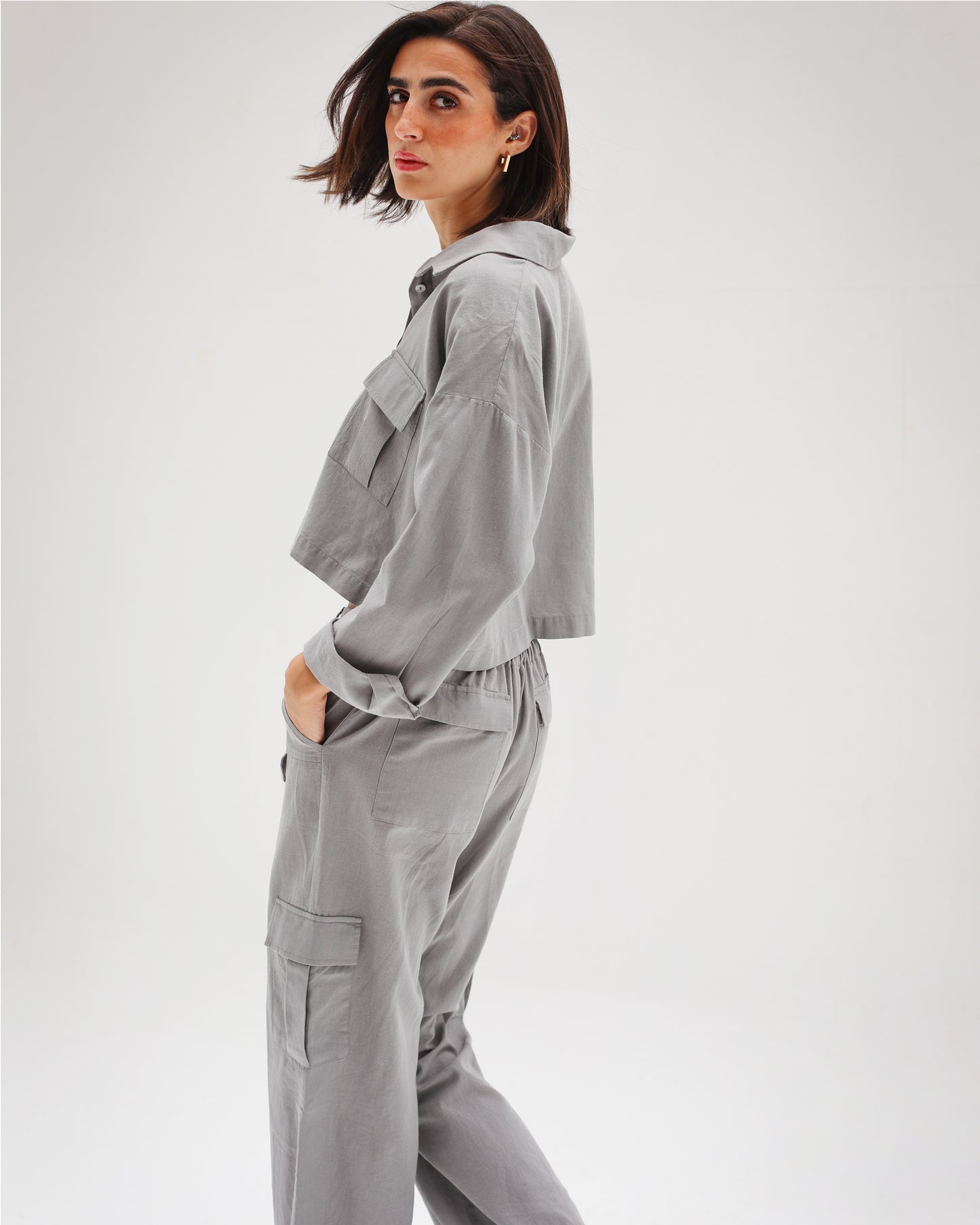 Grey Linen Pants