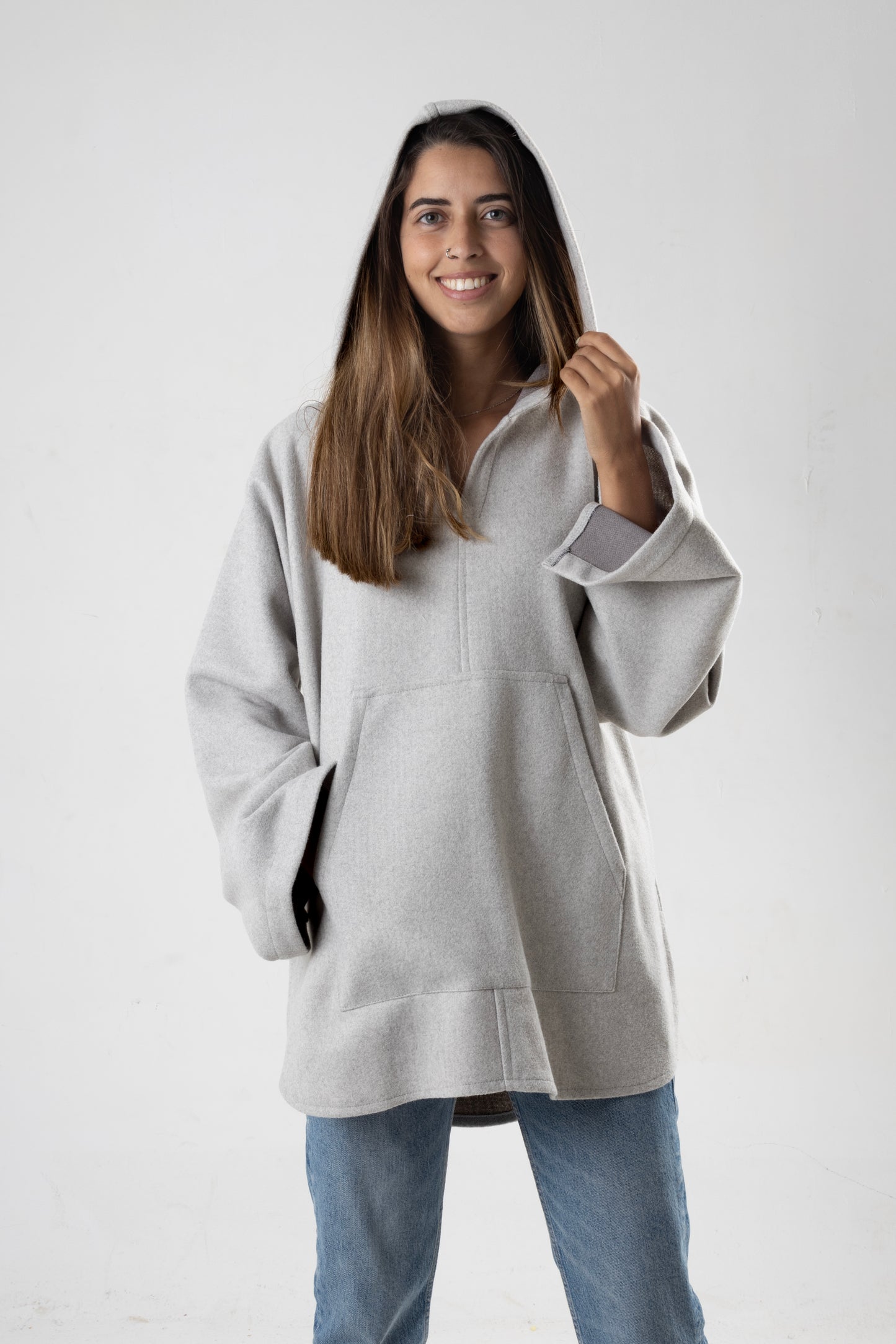 Grey Hooded Cape