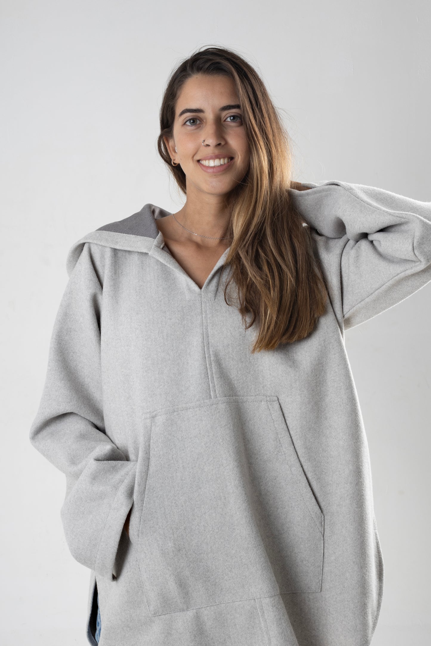 Grey Hooded Cape