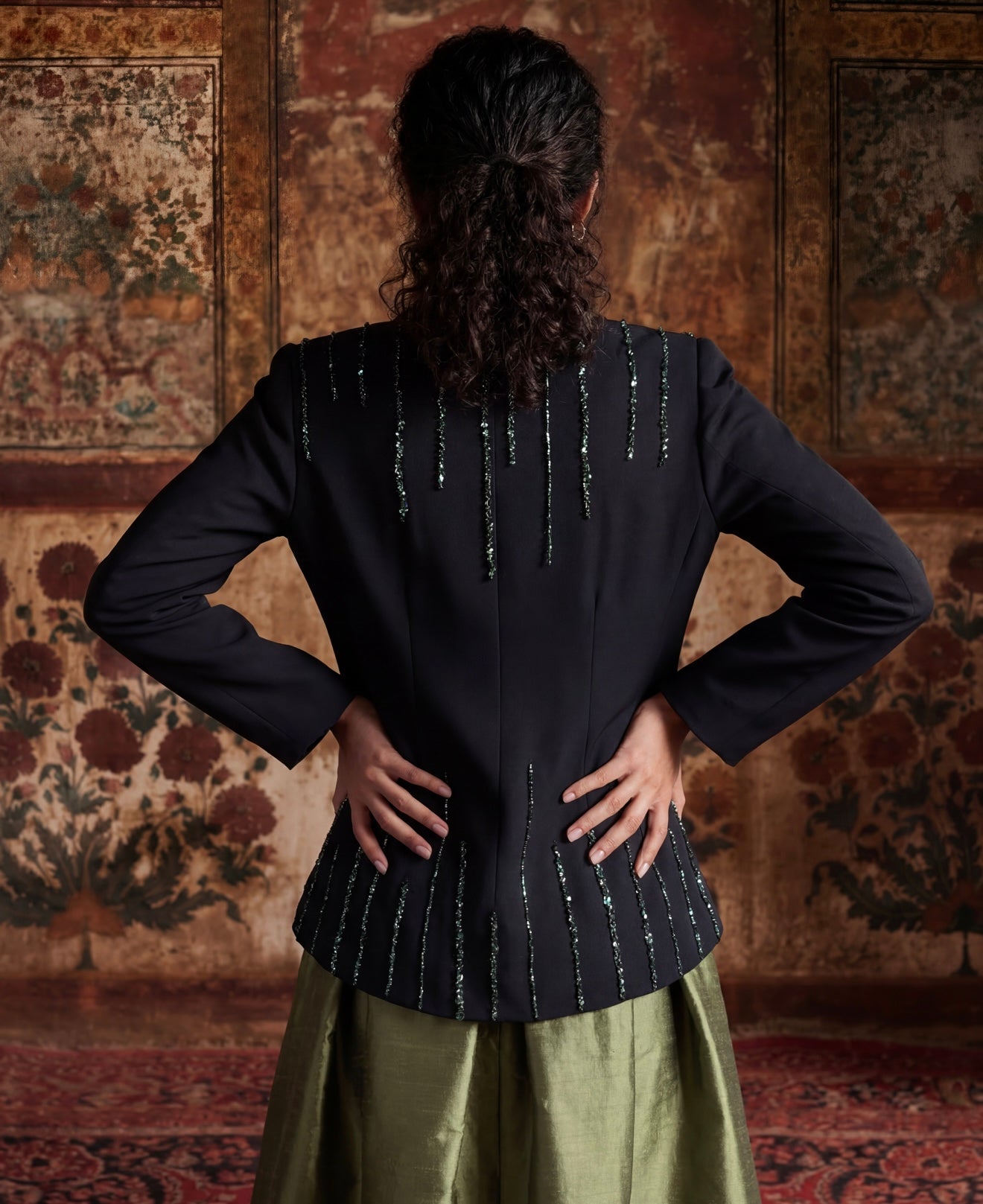 Black beaded blazer