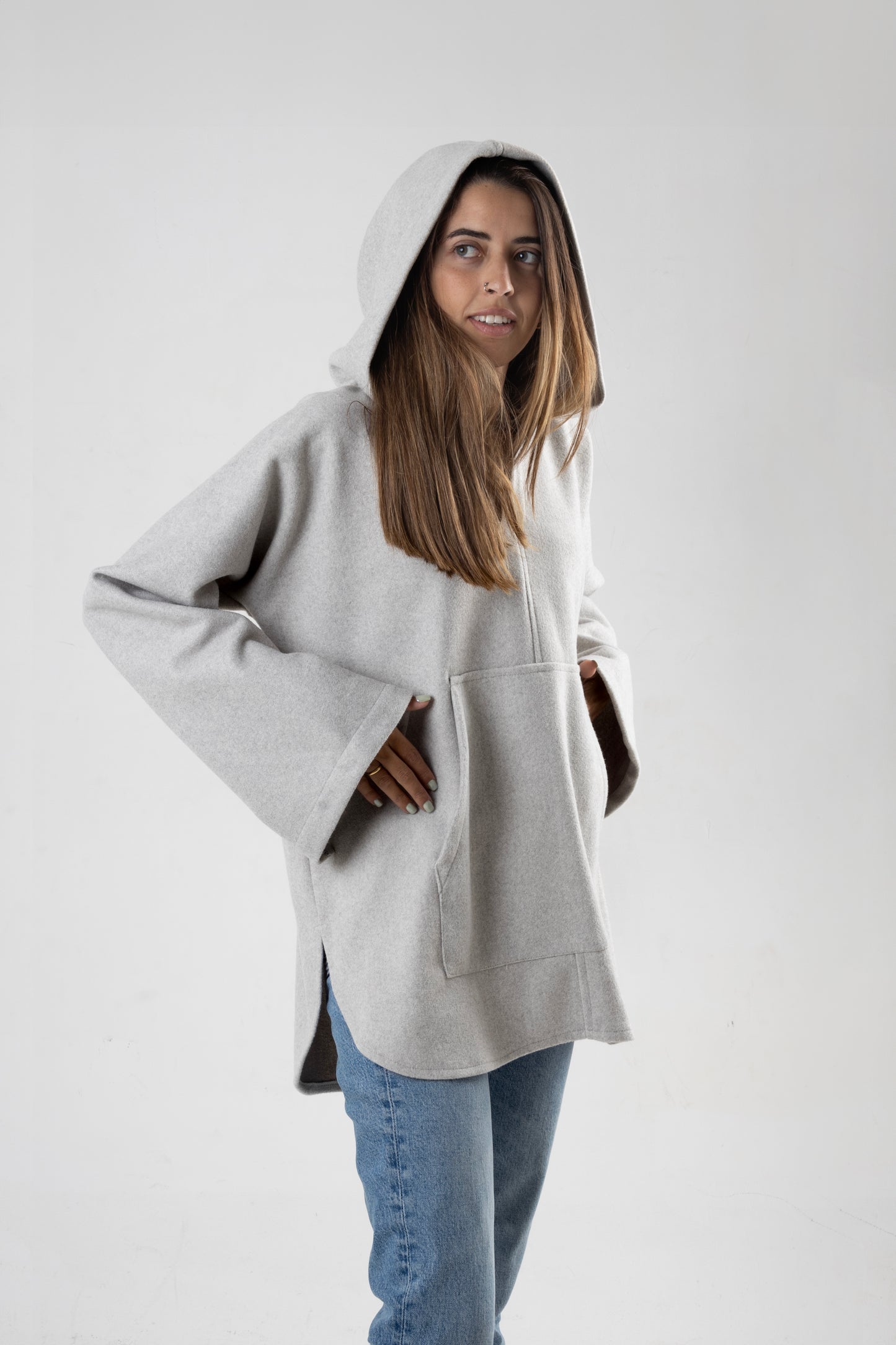 Grey Hooded Cape