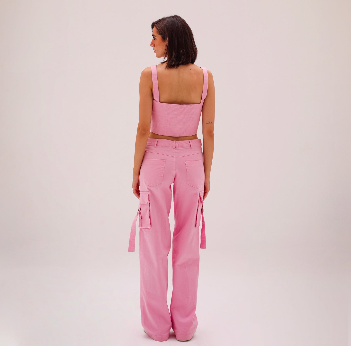 Pink Cargo Pants Set