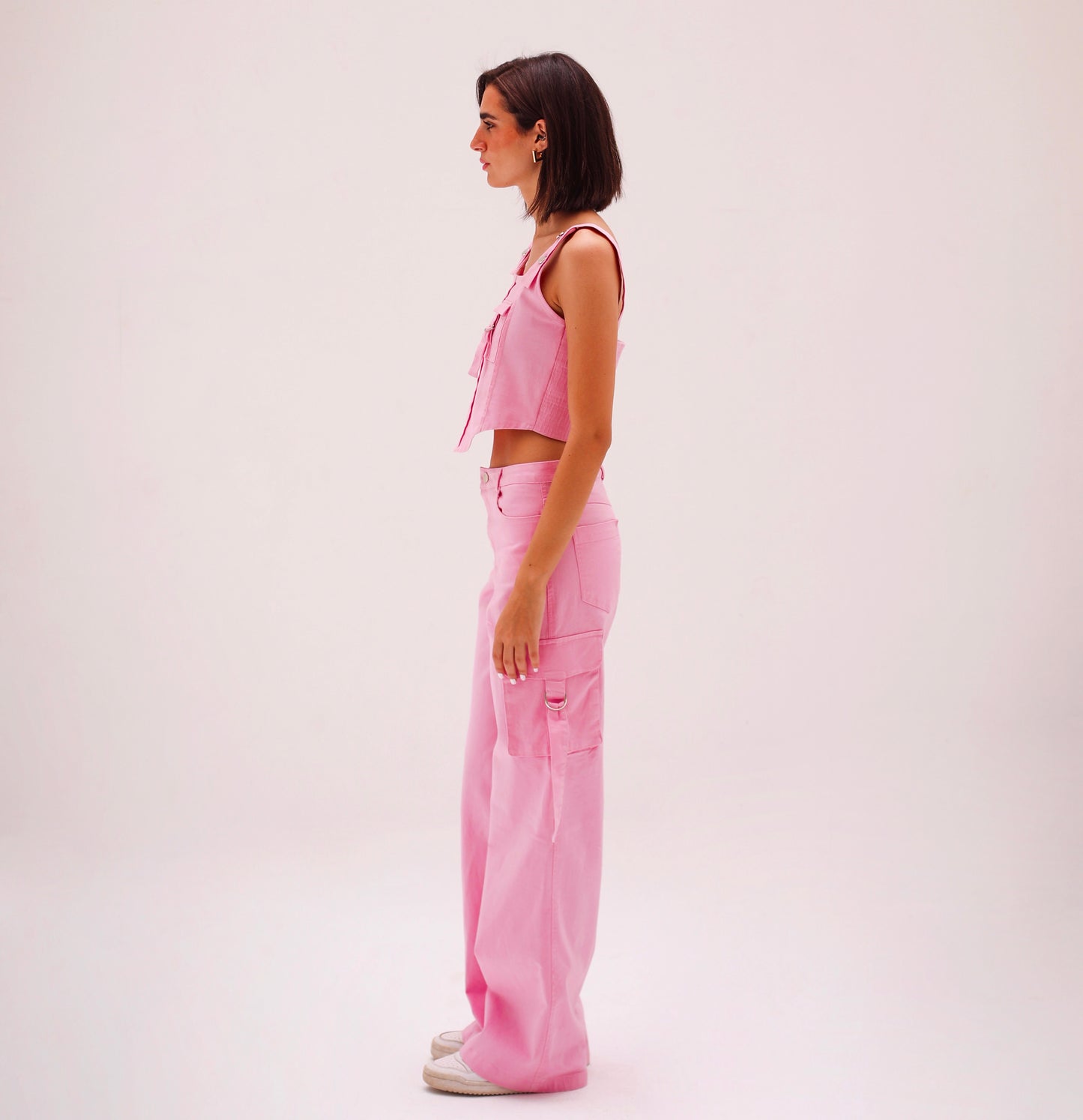 Pink Cargo Pants Set