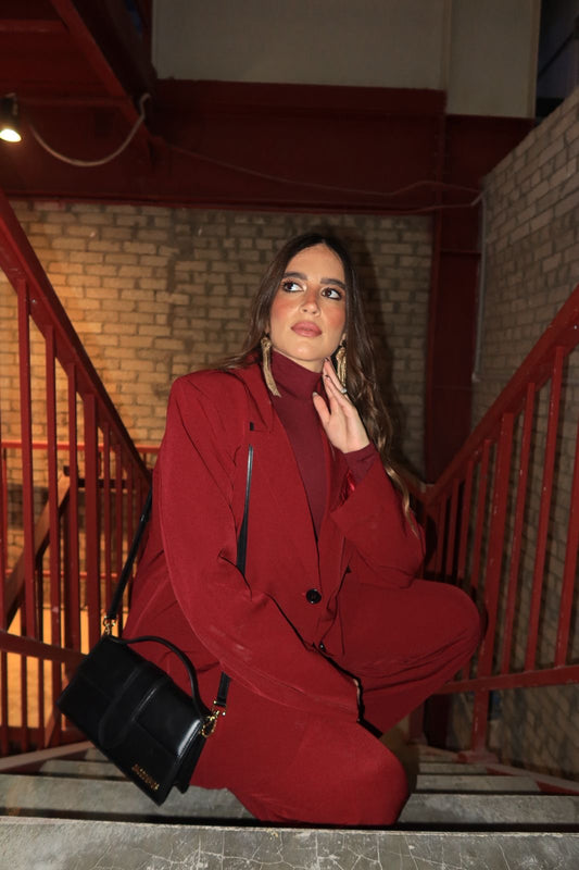 Burgundy oversized suit