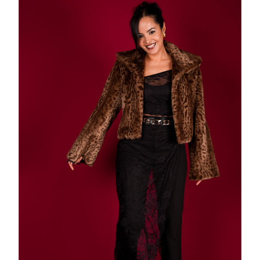 Luxe Leopard Fur Jacket