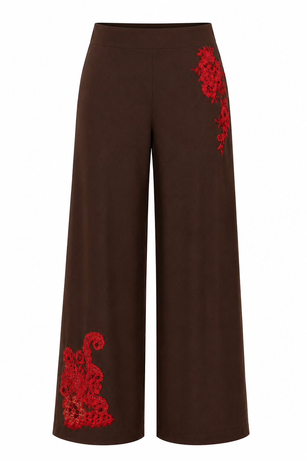 Embroidered Linen Pants