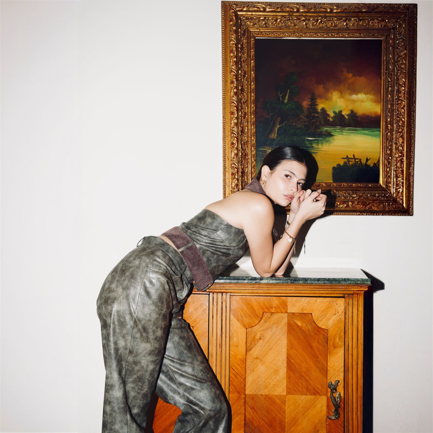 Distressed Leather Pants