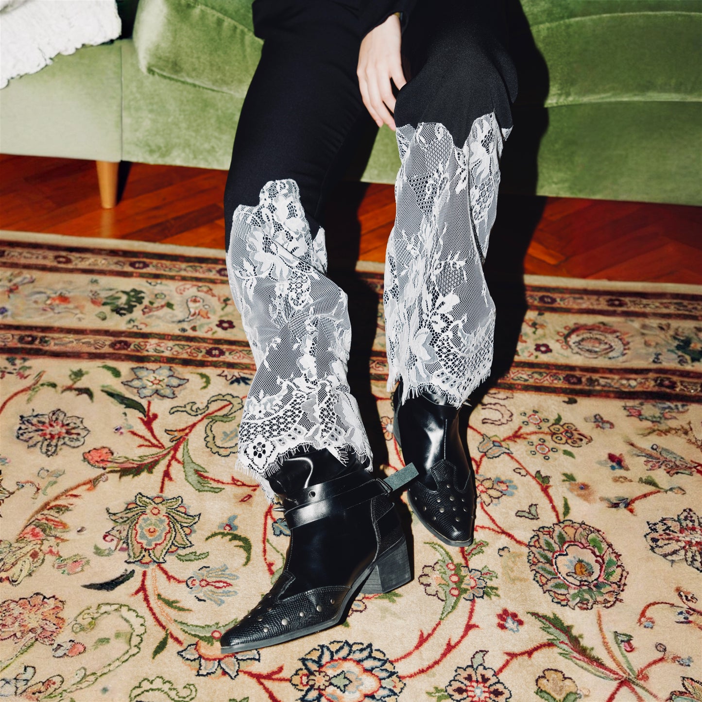 Hand-placed French Lace Suit