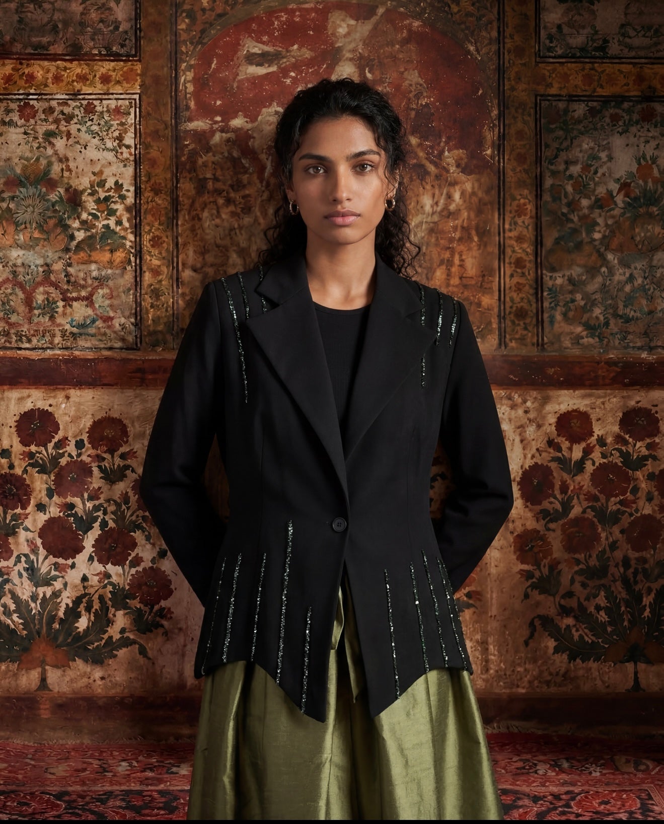 Black beaded blazer