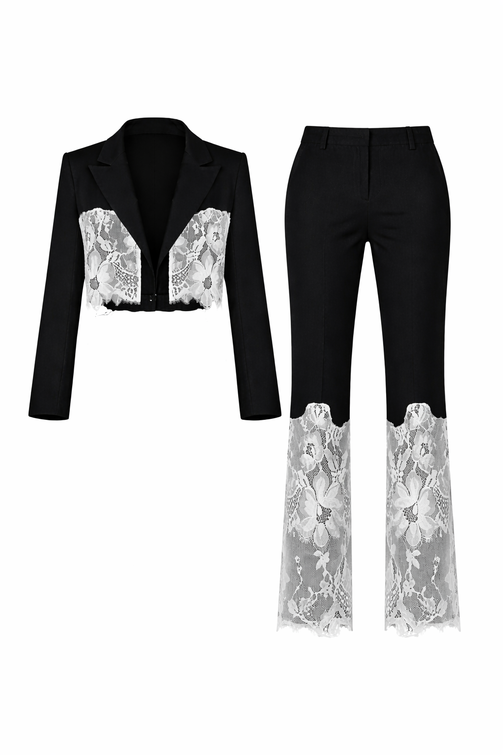 Hand-placed French Lace Suit