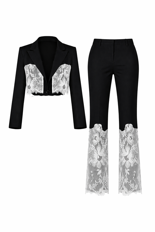 Hand-placed French Lace Suit