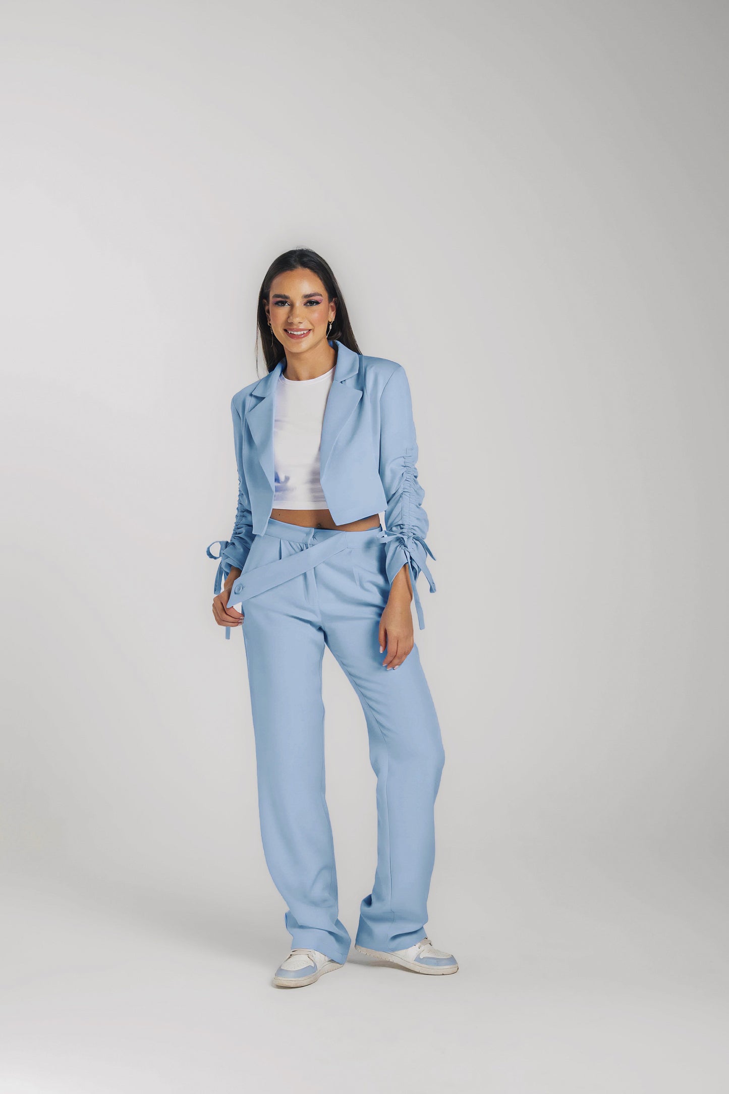 Baby Blue Cropped Suit